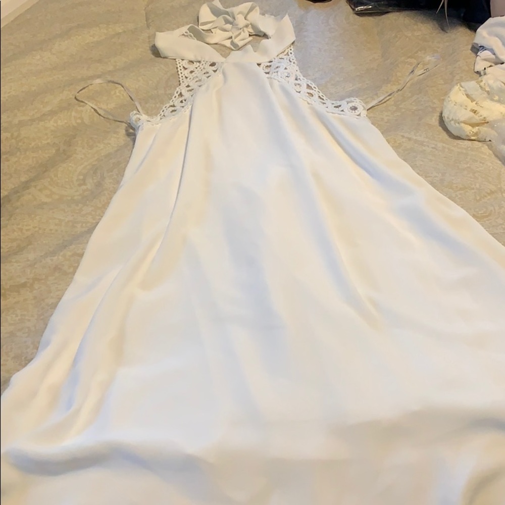 Halter white dress